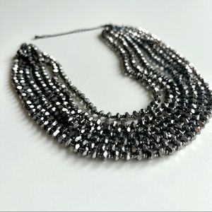 Grey Multi-Strand Statement Necklace